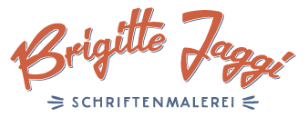 Traditionelle Schriftenmalerei - Atelier für handgemalte und vergoldete Beschriftungen - Brigitte Jaggi Schriftenmalerei